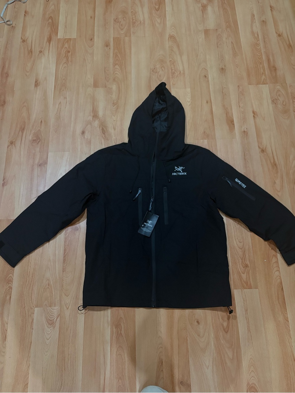 Arc'teryx Black Hooded Raincoat with GORE-TEX